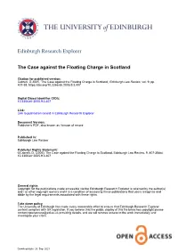 The Case Against the Floating Charge in Scotland