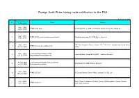 Foreign Audit Firms Having Made Notification to the FSA