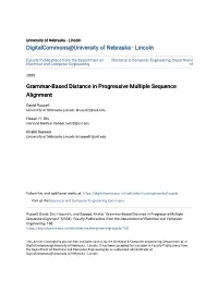 Grammar-Based Distance in Progressive Multiple Sequence Alignment