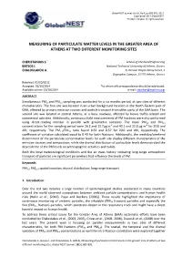 Measuring of Particulate Matter Levels in the Greater Area of Athens at Two Different Monitoring Sites