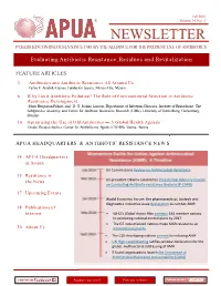 Newsletter Published Continuously Since 1983 by the Alliance for the Prudent Use of Antibiotics