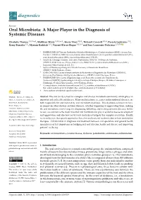 Oral Microbiota: a Major Player in the Diagnosis of Systemic Diseases