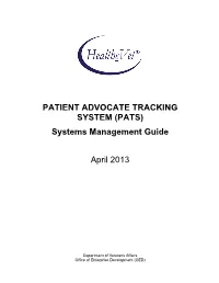 PATS 1.0 Systems Management Guide