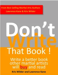 Write a Better Book Other Martial Artists Will Buy and Read