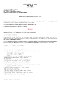 ANSWERED ON:03.12.2009 RAIL PROJECTS in ANDHRA PRADESH Gutha Shri Sukender Reddy;Rao Shri Sambasiva Rayapati