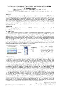 Automated Injection from EWOD Digital Microfluidic Chip Into HPLC Purification System G.J