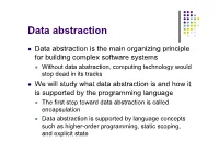 Encapsulation and Data Abstraction