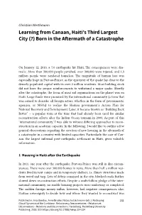 Learning from Canaan, Haiti's Third Largest City