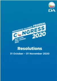 Resolution 1: Protect and Expand Secure Private Property Rights to Ensure Sustainable Land Reform