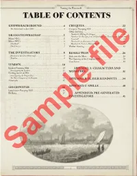 Table of Contents