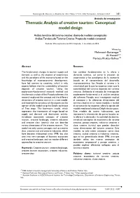 Thematic Analysis of Creative Tourism: Conceptual Model Design
