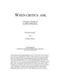 When Critics Ask