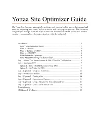 Yottaa Site Optimizer Guide