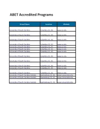 ABET Accredited Programs