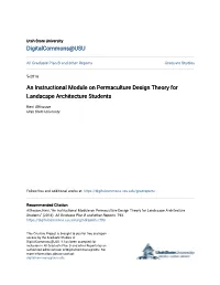 An Instructional Module on Permaculture Design Theory for Landscape Architecture Students