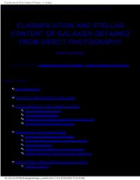 Classification & Stellar Content of Galaxies