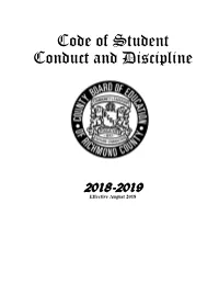 Code of Student Conduct and Discipline