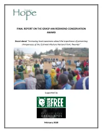 Final Report on the Grasp-Ian Redmond Conservation Award