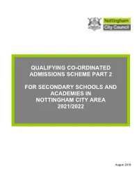 Qualifying Co-Ordinated Admissions Scheme Part 2