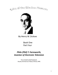 T. Farnsworth, Inventor of Electronic Television