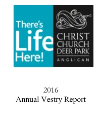 2016 Annual Vestry Report