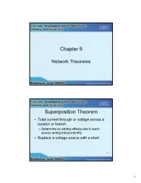 Chapter 9 Superposition Theorem