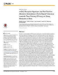 Mglu2 Receptor Agonism, but Not Positive Allosteric Modulation, Elicits Rapid Tolerance Towards Their Primary Efficacy on Sleep Measures in Rats