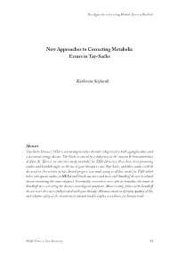 New Approaches to Correcting Metabolic Errors in Tay-Sachs