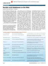 Nucleic Acid Databases on the Web Richard Peters and Robert S