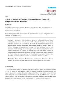 A Call to Action to Enhance Filovirus Disease Outbreak Preparedness and Response