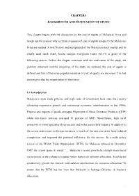 CHAPTER 1 BACKGROUND and MOTIVATION of STUDY This