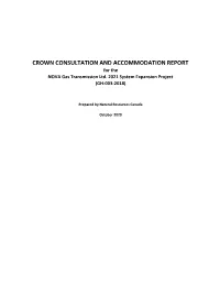 Crown Consultation and Accommodation Report (CCAR)
