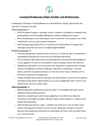 Laryngeal Endoscopy (Rigid, Flexible, and Stroboscopy)