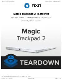 Magic Trackpad 2 Teardown Guide ID: 51032 - Draft: 2018-10-17