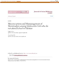 Misconceptions and Mismanagement of Menstruation Among Adolescents