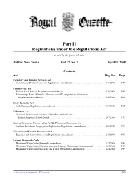 NS Royal Gazette Part II