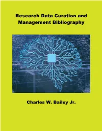 Research Data Curation and Management Bibliography