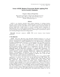 Secure Ebxml Business Transaction Models Applying Web Service Security Standards
