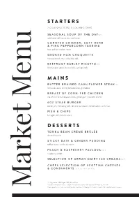 Starters Mains Desserts