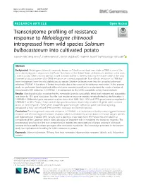 Transcriptome Profiling of Resistance Response To