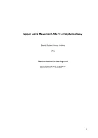 Upper Limb Movement After Hemispherectomy