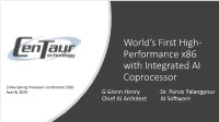 World's First High- Performance X86 With