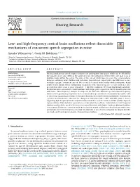 Low- and High-Frequency Cortical Brain Oscillations Reflect Dissociable Mechanisms of Concurrent Speech Segregation in Noise
