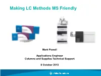 Making LC Methods MS Friendly