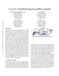 Radiomic: Sound Sensing Via Mmwave Signals