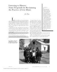 Some Proposals for Reclaiming the Practice of Live Music