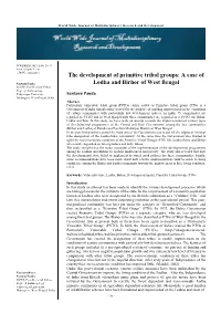 The Development of Primitive Tribal Groups: a Case of Lodha and Birhor