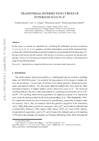 Transversal Intersection of Hypersurfaces in R^ 5