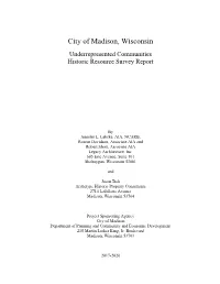 Underrepresented Communities Historic Resource Survey Report