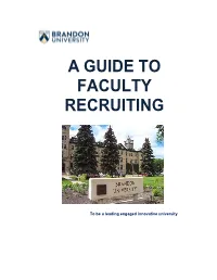 A Guide to Faculty Recruiting